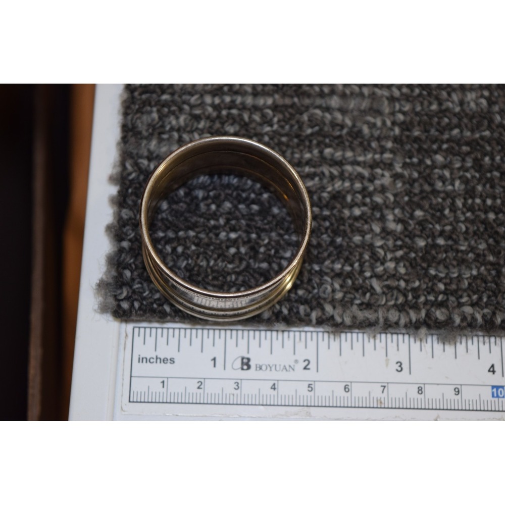 Vintage Gorham 925 Sterling Silver Etruscan Napkin Ring Monogram "AS" 24 grams